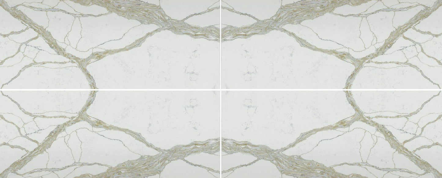 Raphael Stone Fountain Gold Polished 126" x 63" Quartz Slab