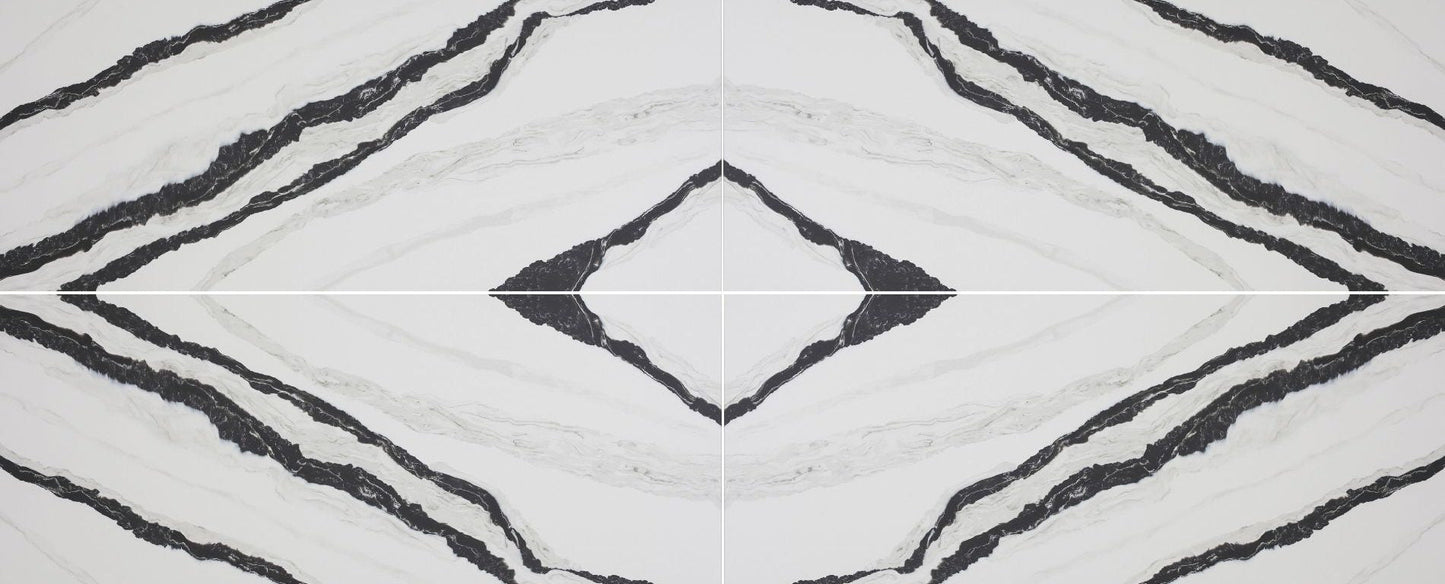 Raphael Stone Panda Black Polished 126" x 63" Quartz Slab