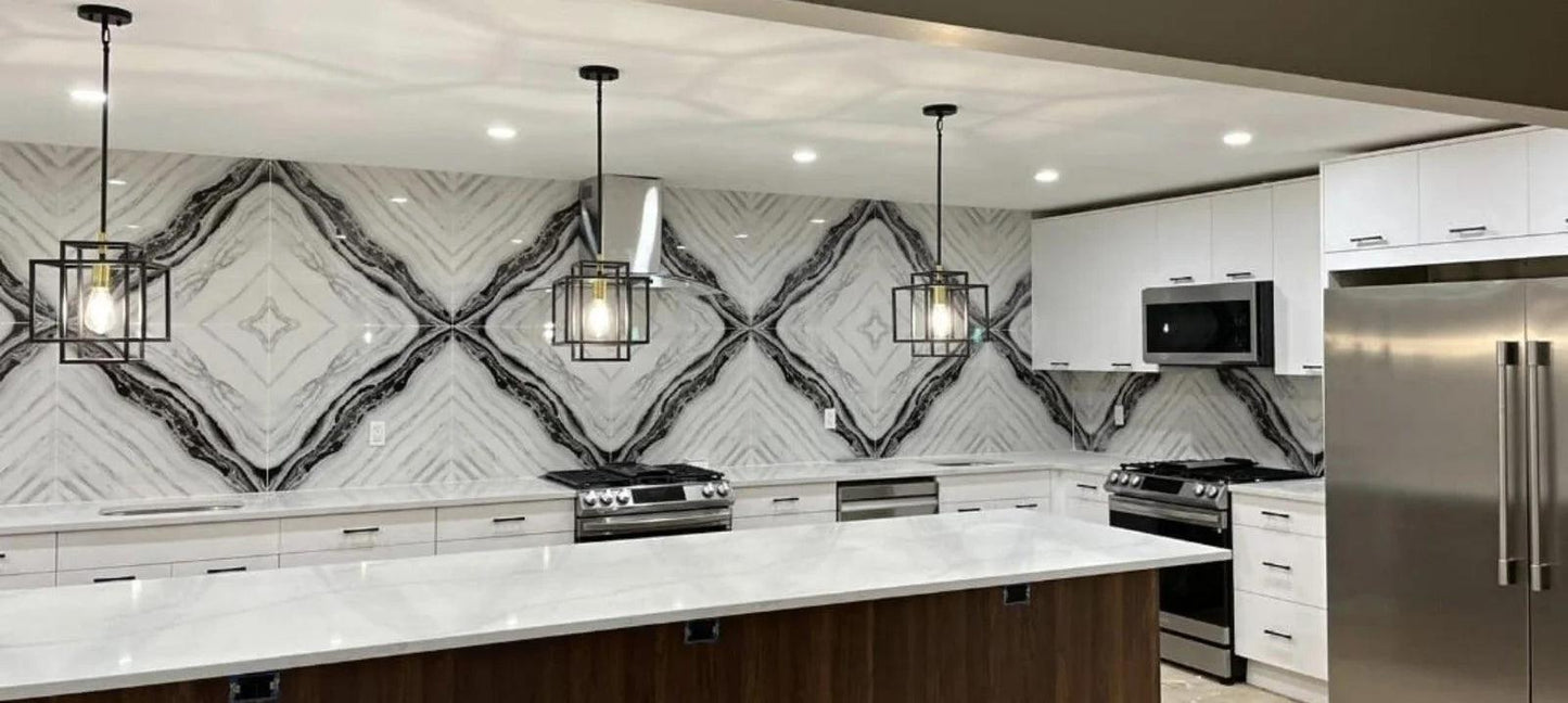 Raphael Stone Panda Bookmatched Matte/Polished Porcelain Tile