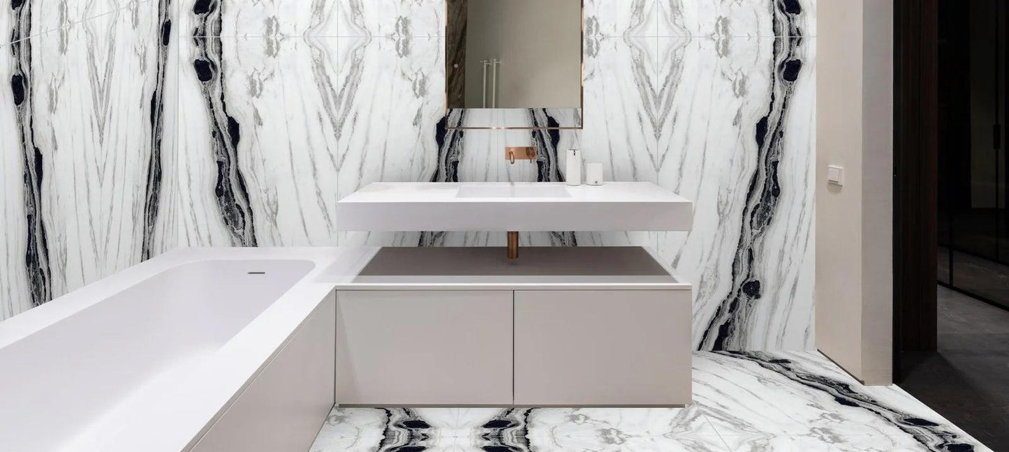 Raphael Stone Panda Bookmatched Matte/Polished Porcelain Tile