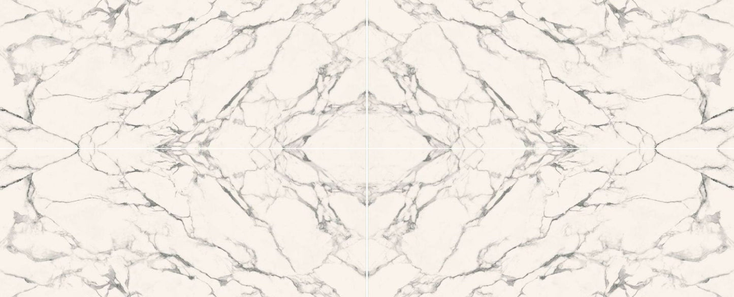 Raphael Stone Statuario Bianco Bookmatched 127" x 64" Porcelain Slab