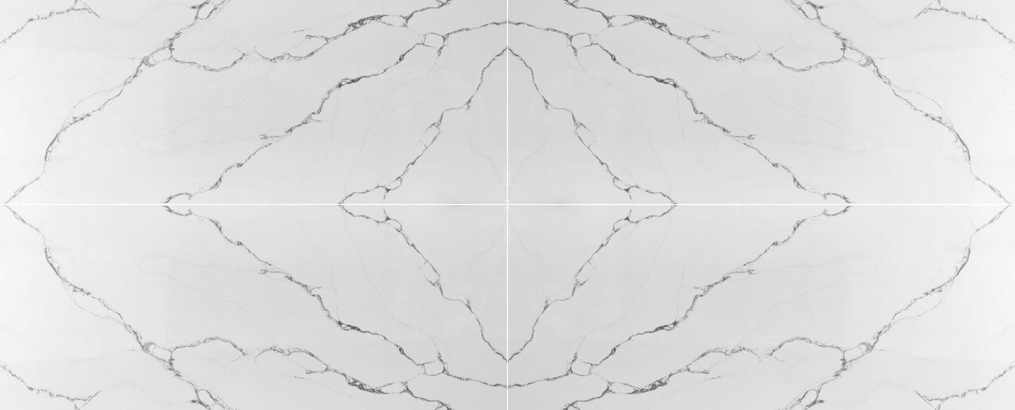 Raphael Stone Venetian Black Bookmatched Polished 126" x 63" Quartz Slab