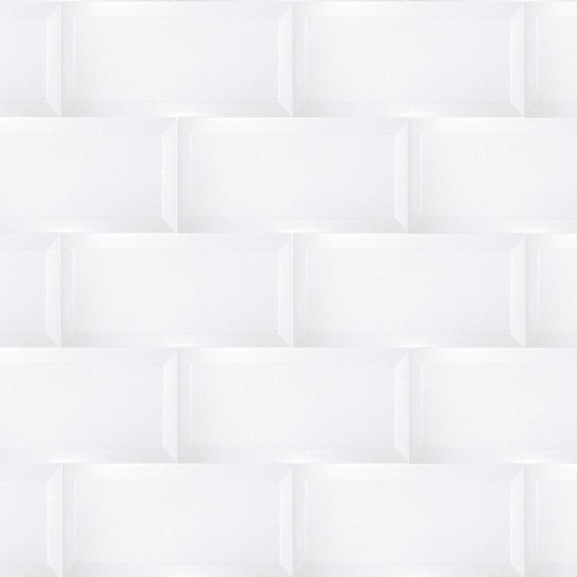 Siena Decor Bisel Brillo Collection Bianco 4" x 8" Polished Porcelain Subway Tile