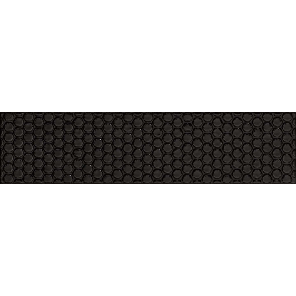 Siena Decor Bubble Collection Black 3" x 12" Polished Porcelain Decorative Subway Tile