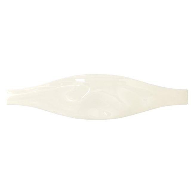 Siena Decor Monochrome Wave Collection Ivory 3" x 12" Polished Porcelain Decorative Subway Tile