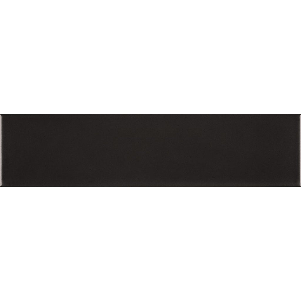 Siena Decor Paddington Collection Black 4" x 16" Polished/Matte Porcelain Subway Tile