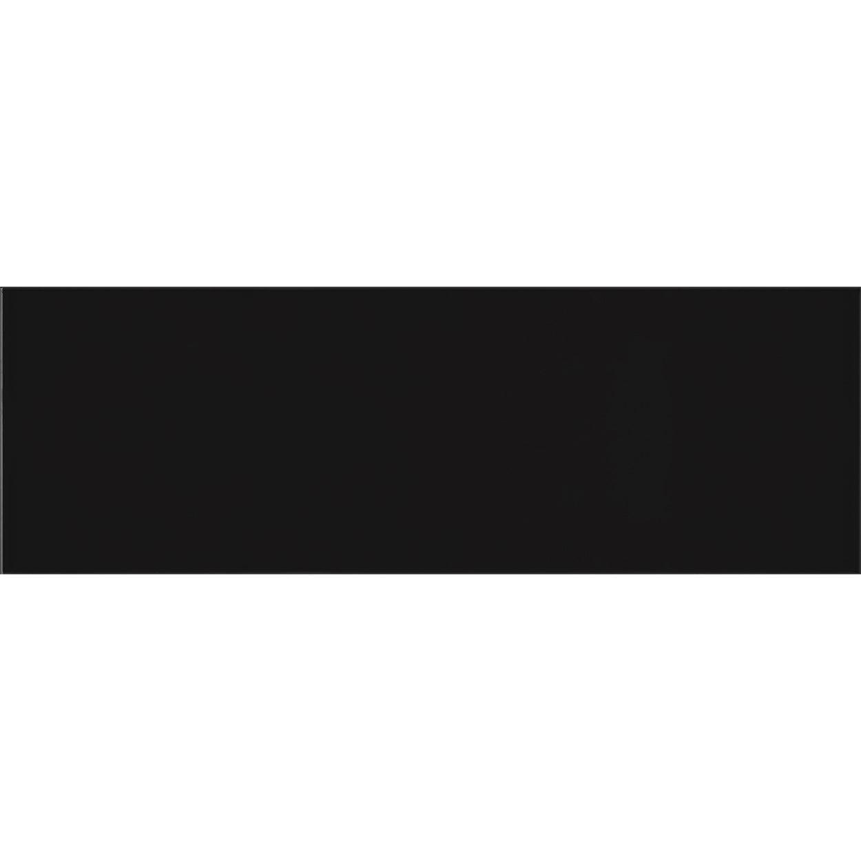 Siena Decor Patchwork Collection Black 4" x 16" Polished Porcelain Decorative Subway Tile