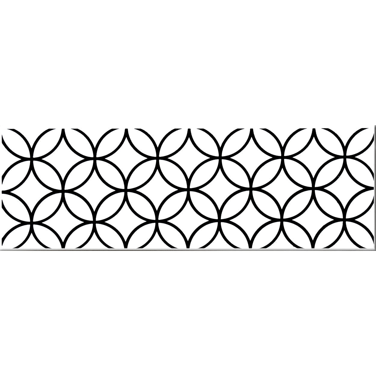 Siena Decor Patchwork Collection White Deco A 4" x 16" Polished Porcelain Decorative Subway Tile