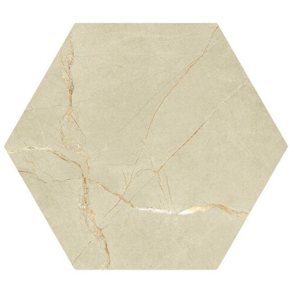 Siena Decor Pulpis Collection Beige 8" x 9" Matte Hexagon Porcelain Tile
