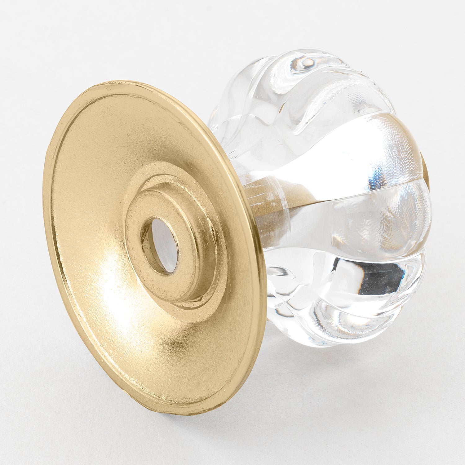 1 1/4" (32mm) Metal Backplate With Clear Acrylic Melon Cabinet Knob