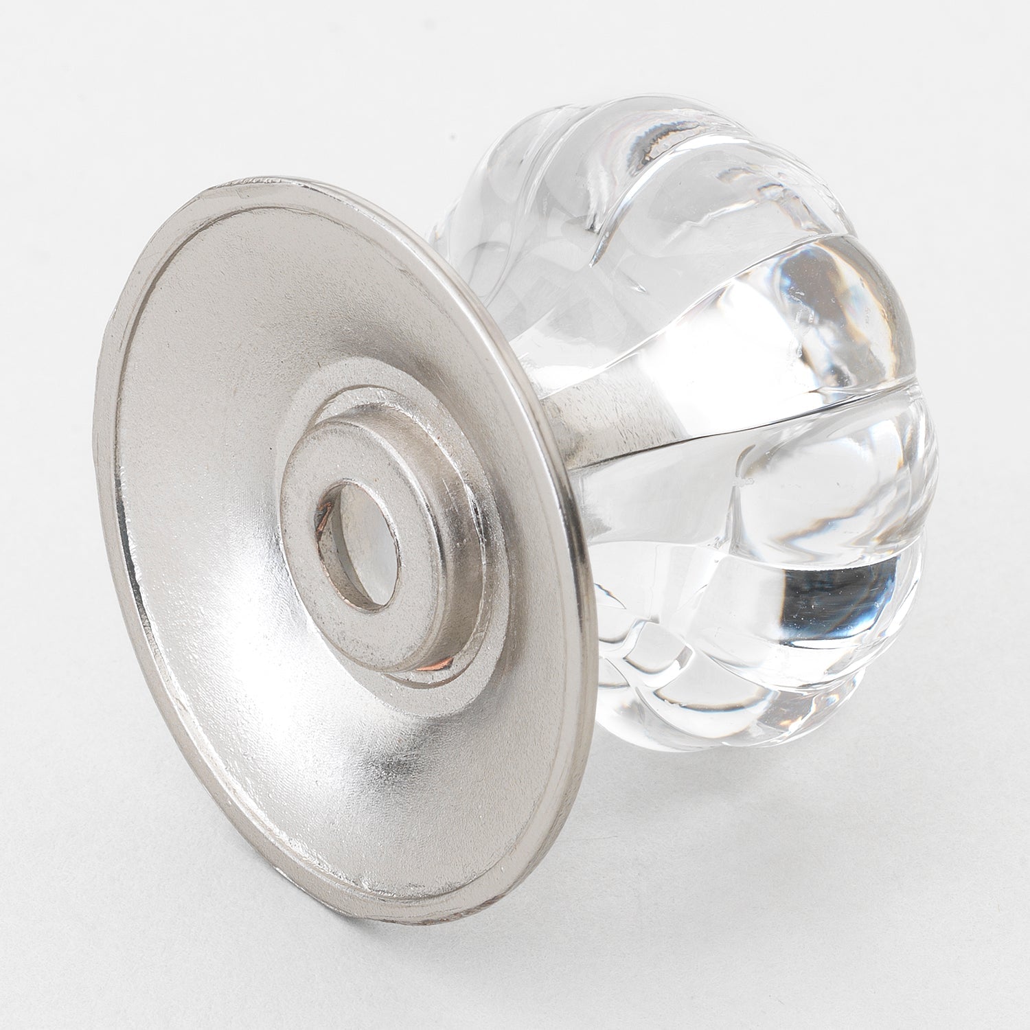 1 1/4" (32mm) Metal Backplate With Clear Acrylic Melon Cabinet Knob