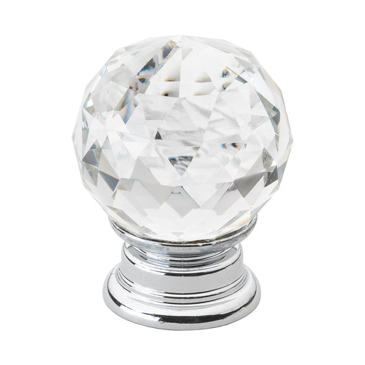 1 1/4" (32mm) Metal Base with Crystal Head Classic Cabinet Knob