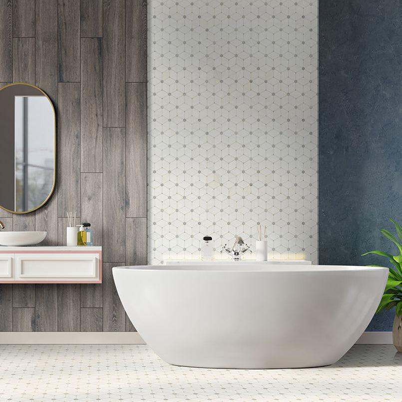MSI Cecily Grigio 11.5" x 11.75" Polished Marble Mosaic Tile