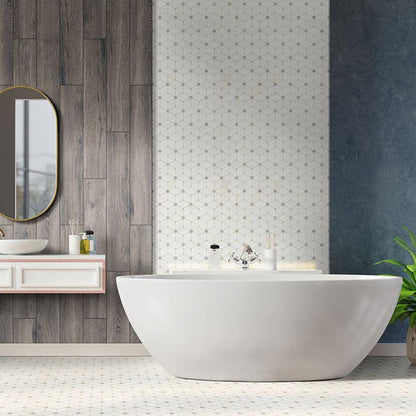 MSI Cecily Grigio 11.5" x 11.75" Polished Marble Mosaic Tile
