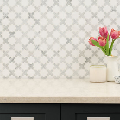 MSI Vera Anne Pattern 11.75" x 12" Polished Marble Mosaic Tile
