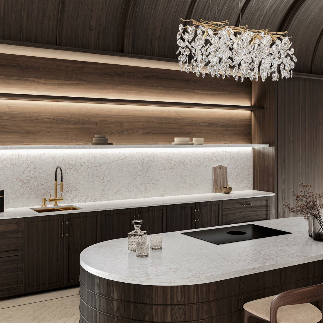 Cosentino Silestone Le Chic Collection Riviére Rose 128" x 62" Polished Quartz Slab