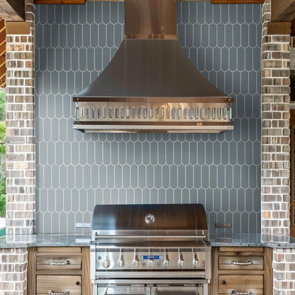 MSI Cielo Azul Scallop 12" x 12" Polished Porcelain Mosaic Tile