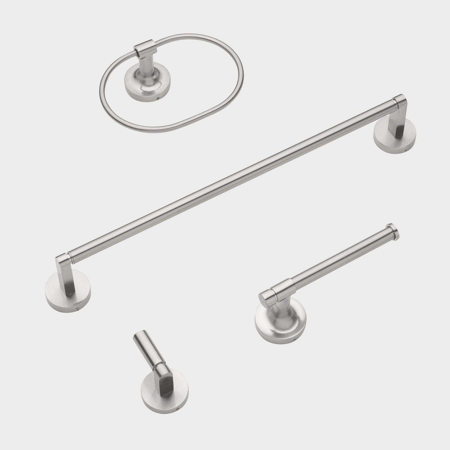 18" Round Base 4-Piece Bathroom Hardware Accessory Set