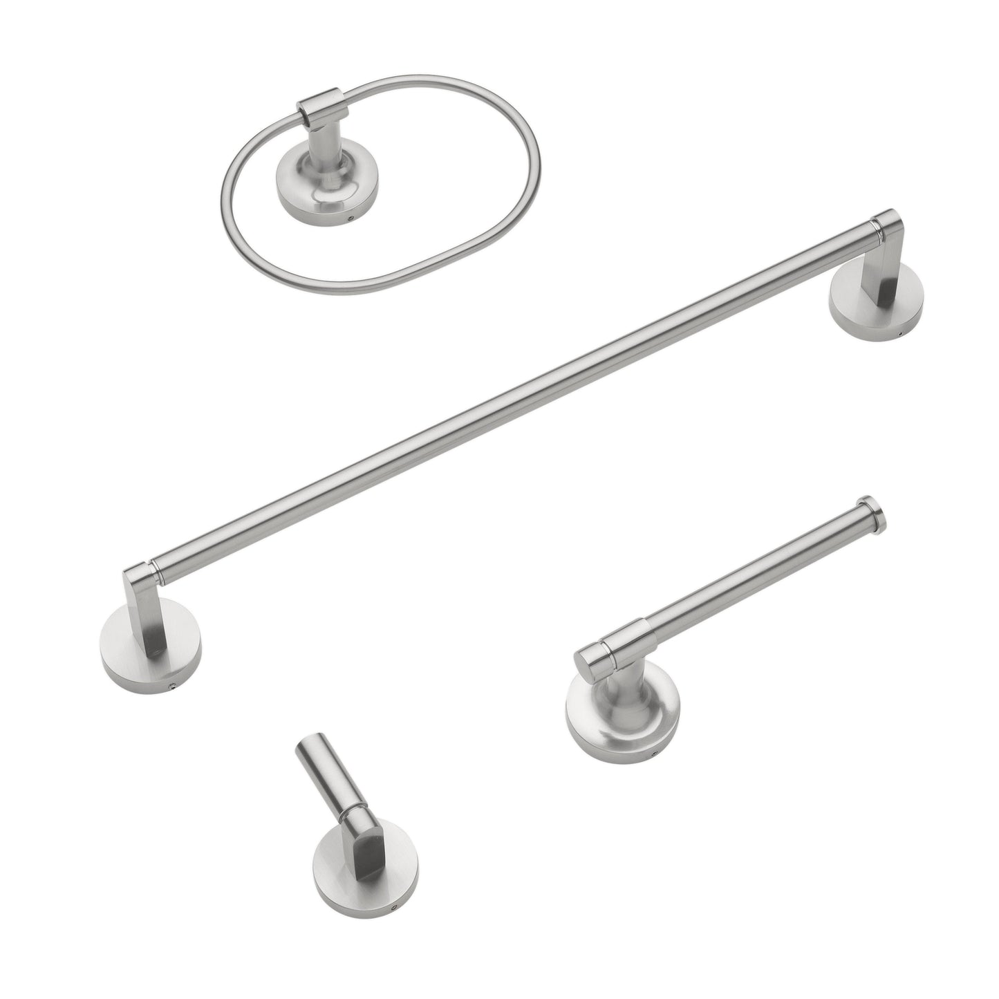 18" Round Base 4-Piece Bathroom Hardware Accessory Set