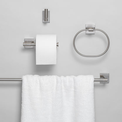 18" Square Base 4-Piece Bathroom Hardware Accessory Set