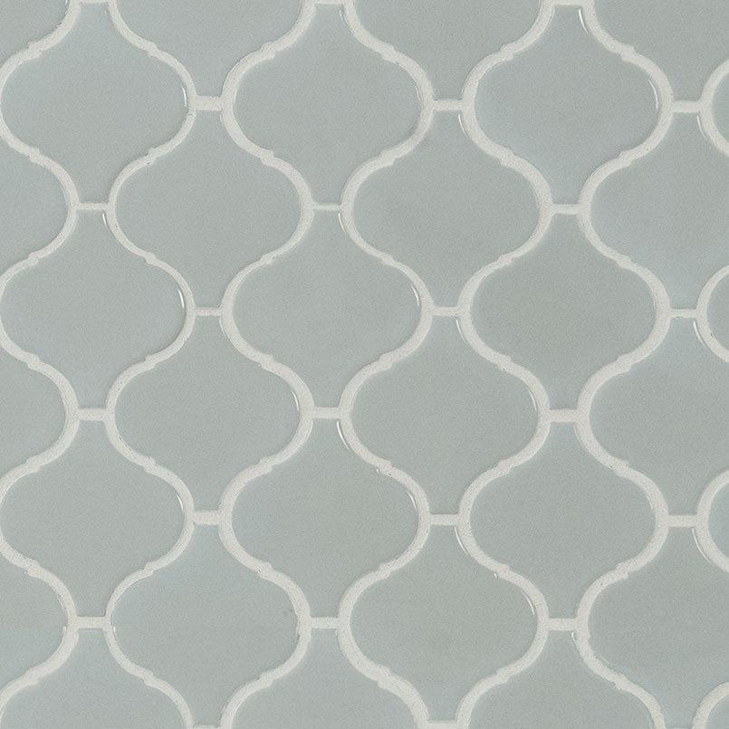 MSI Gray Glossy Arabesque 12" x 12" Polished Porcelain Mosaic Tile