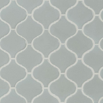MSI Gray Glossy Arabesque 12" x 12" Polished Porcelain Mosaic Tile