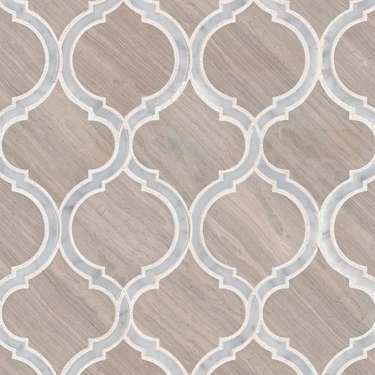 MSI White Quarry Savona Arabesque 11.75" x 12" Honed Marble Mosaic Tile