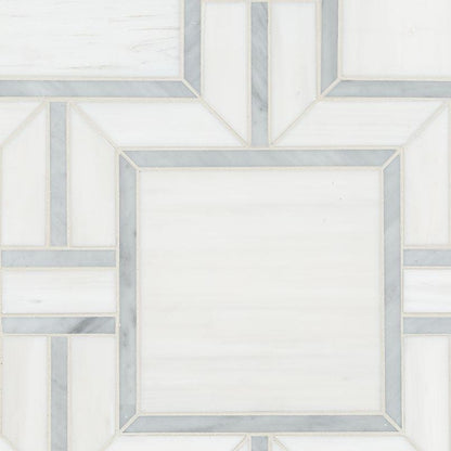 MSI Bianco Dolomite Alana 12" x 12" Polished Marble Mosaic Tile