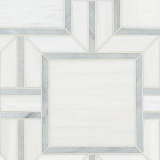 MSI Bianco Dolomite Alana 12" x 12" Polished Marble Mosaic Tile
