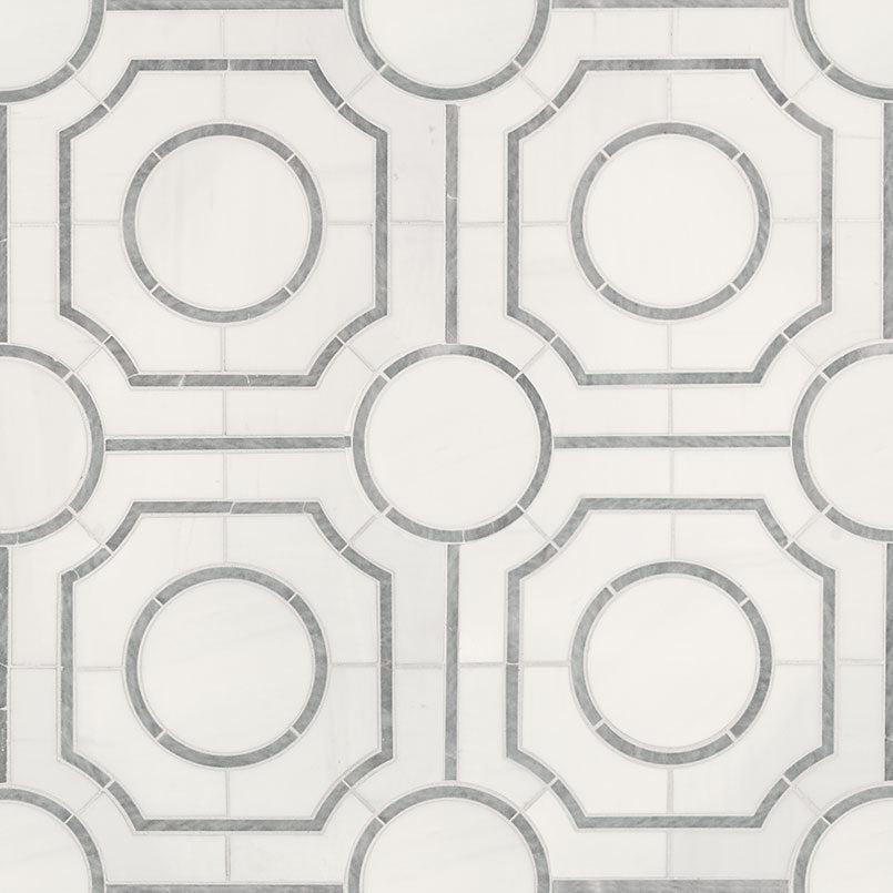 MSI Bianco Dolomite Regency 10" x 10" Polished Marble Mosaic Tile