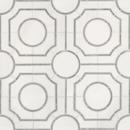 MSI Bianco Dolomite Regency 10" x 10" Polished Marble Mosaic Tile