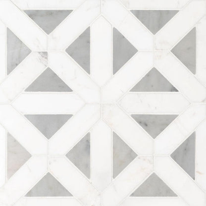 MSI Bianco Dolomite Geometrica 12" x 12" Polished Marble Mosaic Tile