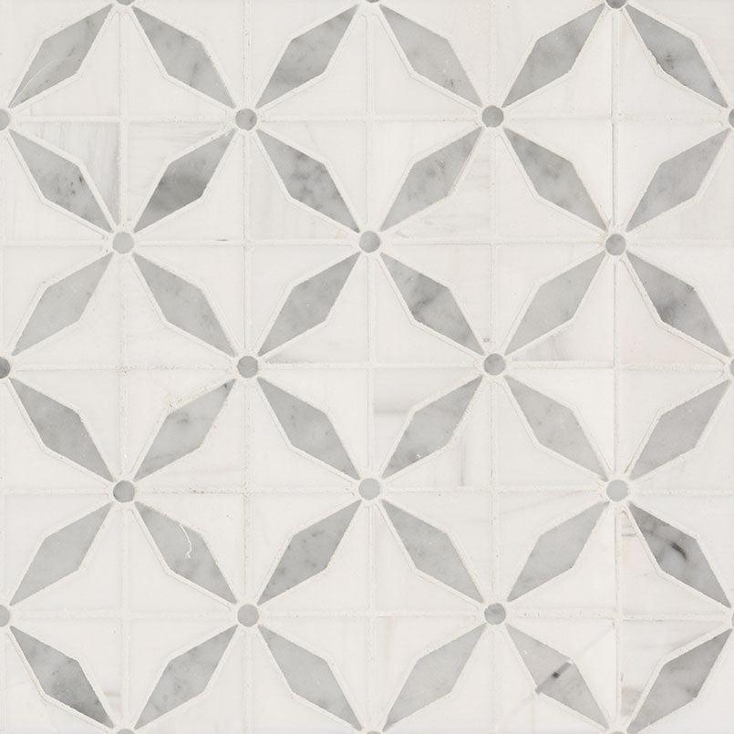 MSI Bianco Starlite Geometric 12" x 12" Polished Marble Mosaic Tile
