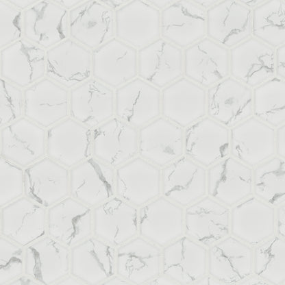 MSI Carrara Hexagon (2" Pieces) 12" x 12" Matte Porcelain Mosaic Tile
