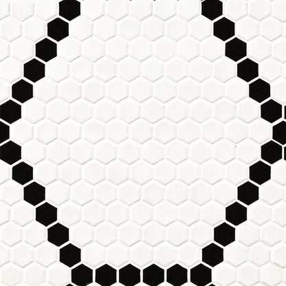 MSI White And Black Hive Pattern 11.75" x 12" Matte Porcelain Mosaic Tile