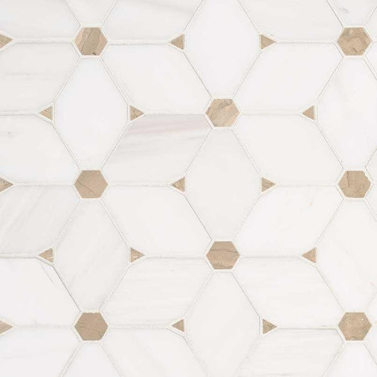 MSI Cecily Pattern 11.5" x 11.75" Polished Marble Mosaic Tile