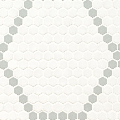 MSI White And Gray Hive Pattern 11.75" x 12" Matte Porcelain Mosaic Tile