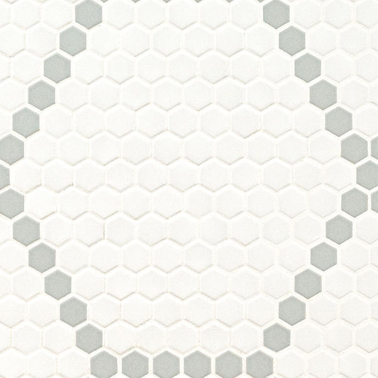 MSI White And Gray Hive Pattern 11.75" x 12" Matte Porcelain Mosaic Tile