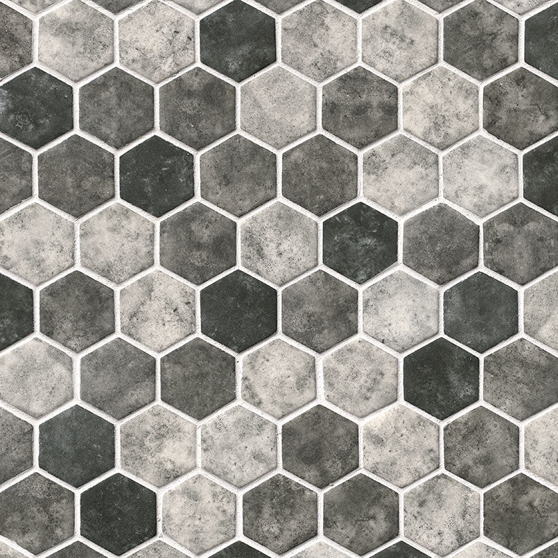 MSI Urban Tapestry Hexagon (2" Pieces) 11.75" x 12" Matte Recycled Glass Mosaic Tile