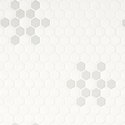 MSI White And Gray Mod Petal Pattern 11.75" x 12" Matte Porcelain Mosaic Tile