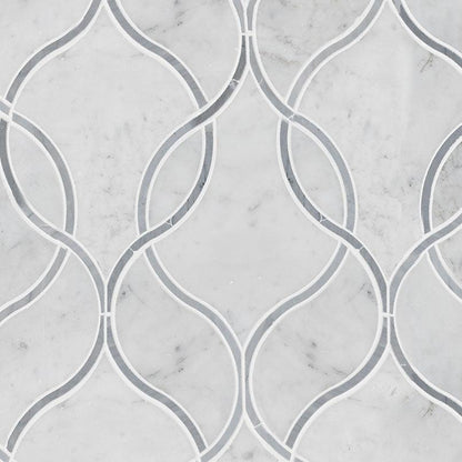 MSI Carrara White Ellipsis (0.64 Square Feet Per Piece) Polished Marble Mosaic Tile