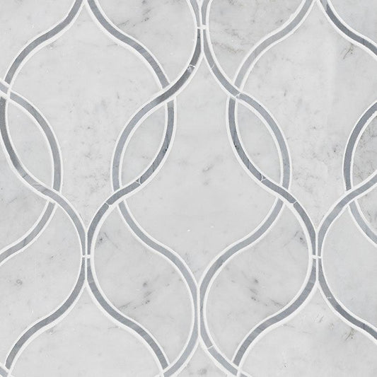 MSI Carrara White Ellipsis (0.64 Square Feet Per Piece) Polished Marble Mosaic Tile