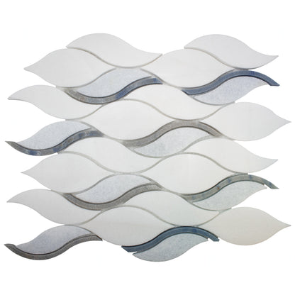 ET Pontus Royal Sapphire 10.5" x 11.75" Marble Mosaic Tile