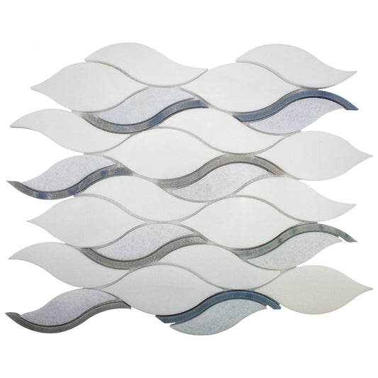 ET Pontus Royal Sapphire 10.5" x 11.75" Marble Mosaic Tile