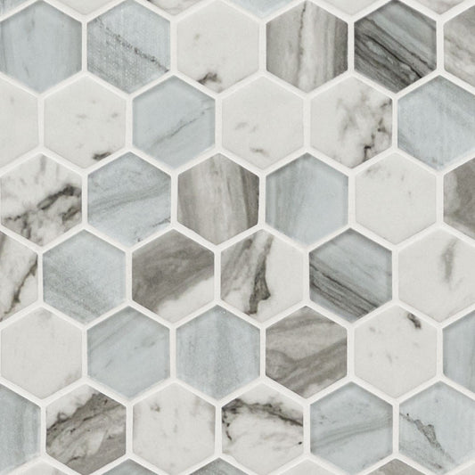 MSI Esperanza Hexagon (2" Pieces) 11.75" x 12" Matte Glass Mosaic Tile