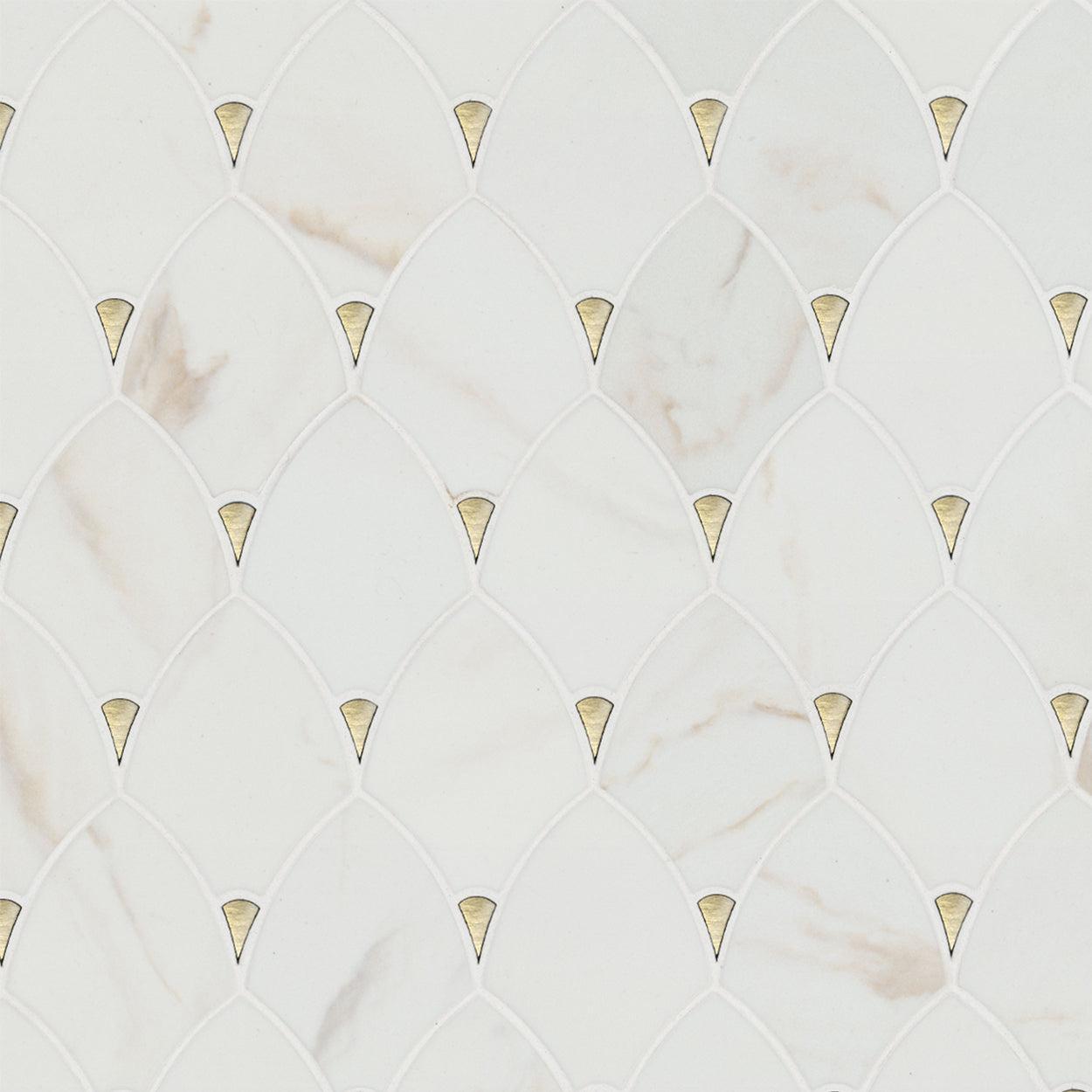 MSI Citadel Gold Trident 11" x 11" Recycled Glass Mosaic Tile