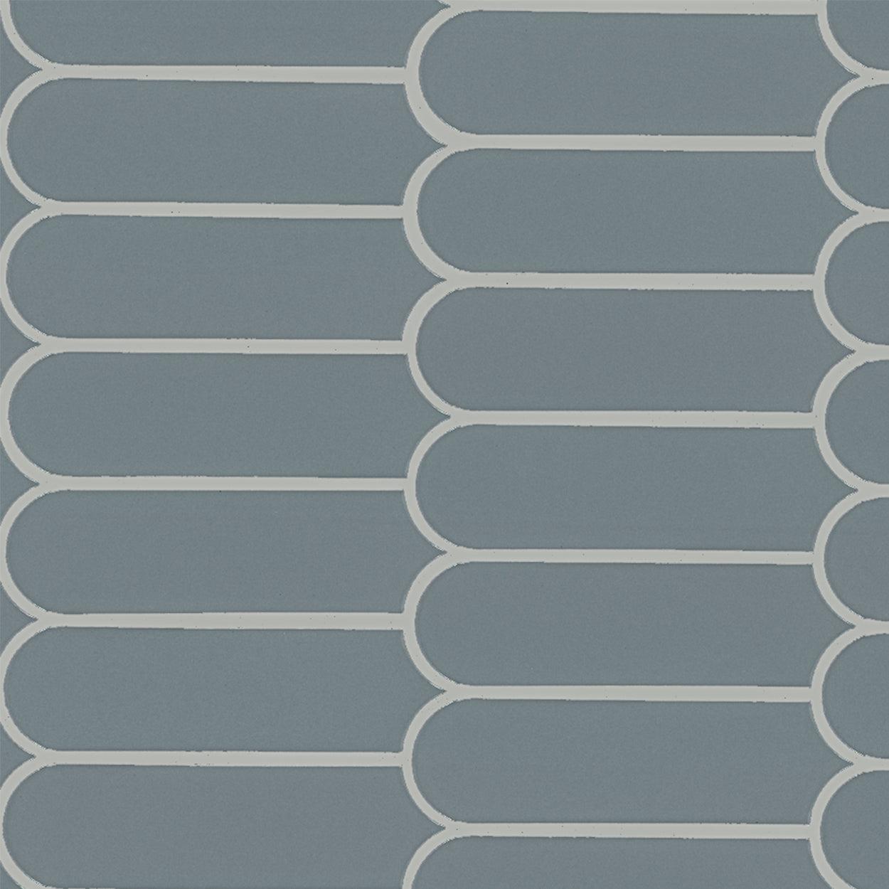 MSI Cielo Azul Scallop 12" x 12" Polished Porcelain Mosaic Tile