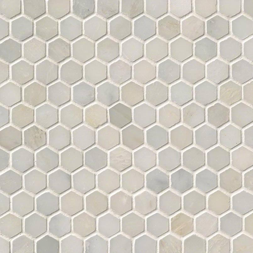 MSI Greecian White Hexagon (1" Pieces) 11.75" x 11.75" Polished Marble Mosaic Tile