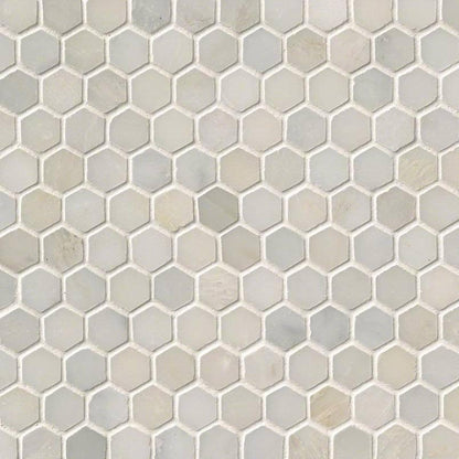 MSI Greecian White Hexagon (1" Pieces) 11.75" x 11.75" Polished Marble Mosaic Tile