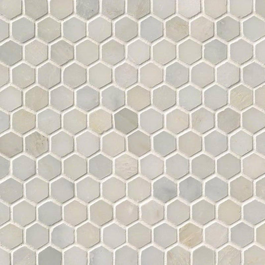 MSI Greecian White Hexagon (1" Pieces) 11.75" x 11.75" Polished Marble Mosaic Tile